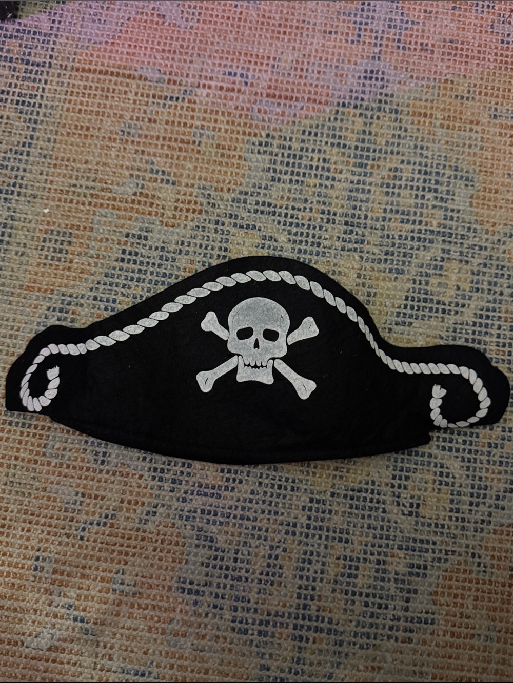 Kids Pirate Hat Accessory - Black with White Skull